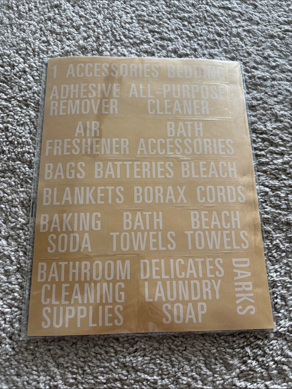 Neutral Beige Home Bath Label Decal Sheet - Set of Typography Stickers